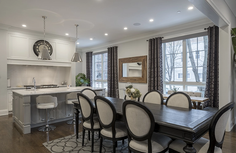 Modern kitchen and dining room remodeling project
