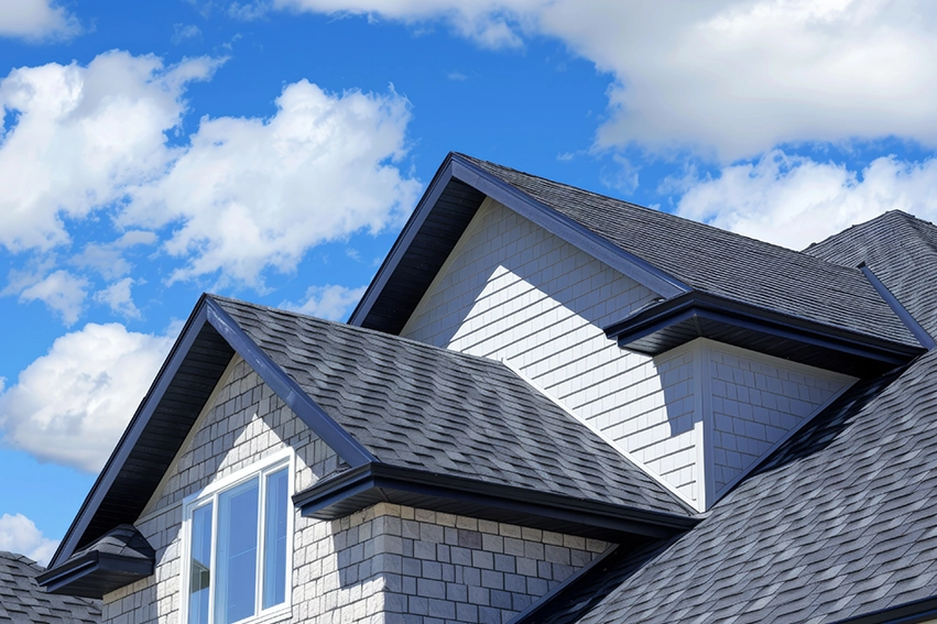 Asphalt shingle roofing on residential home